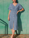 Frenchy Ditsy Floral Print Batwing Sleeve Dress