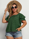 Plus Polka Dot Layered Sleeve Blouse