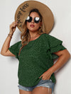 Plus Polka Dot Layered Sleeve Blouse