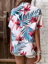 Tropical Print Drop Shoulder Shirt Without Camisole