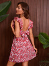 Tied Open Back Ditsy Floral Dress