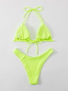 Rib Micro Triangle High Cut Bikini Swimsuit