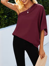 One Shoulder Batwing Sleeve Blouse