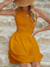 Solid Guipure Lace Dress