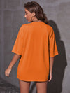 Tropical Letter Graphic Drop Shoulder Tee