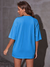 Tropical Letter Graphic Drop Shoulder Tee