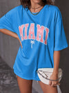 Tropical Letter Graphic Drop Shoulder Tee
