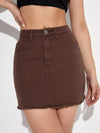 Raw Cut Denim Skirt