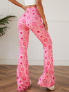 Floral Print Flare Leg Pants