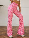Floral Print Flare Leg Pants