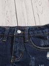 Girls Ripped Detail Denim Shorts