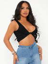 SXY Twist Front Crop Tank Top