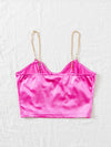 Chain Detail Silky Bustier Cami Crop Top