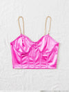 Chain Detail Silky Bustier Cami Crop Top