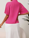 Butterfly Sleeve Tie Neck Blouse