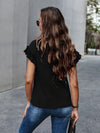Ruffle Cuff Solid Tee