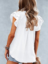 Butterfly Sleeve Tie Neck Blouse