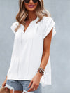 Butterfly Sleeve Tie Neck Blouse