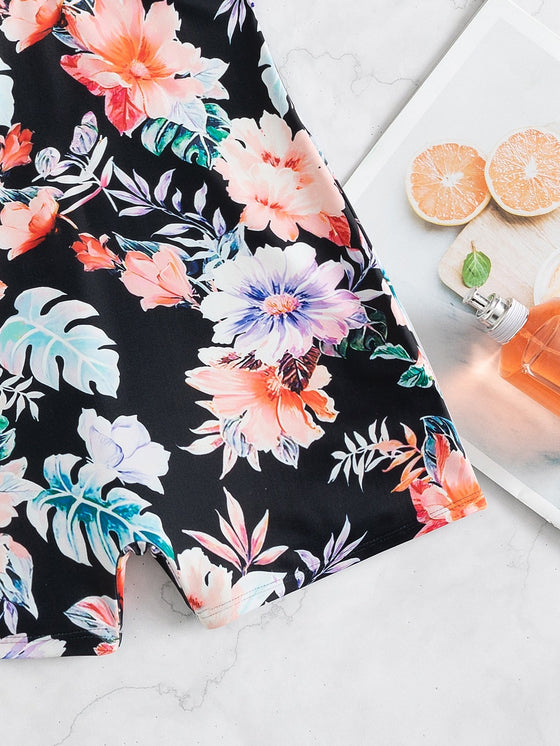 Contrast Trim One Piece Swimsuit