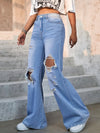 High Waist Ripped Wide Leg Jeans