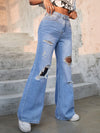 High Waist Ripped Wide Leg Jeans