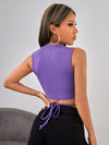 Crisscross Tie Back Crop Tank Top
