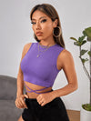 Crisscross Tie Back Crop Tank Top