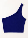 One Shoulder Rib knit Crop Top