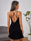PETITE Criss Cross Back Solid Cami Dress