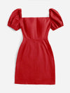 Puff Sleeve Zip Side Dress