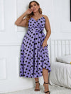 Plus Polka Dot Belted Cami Dress