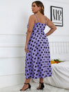 Plus Polka Dot Belted Cami Dress