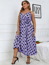 Plus Polka Dot Belted Cami Dress