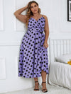 Plus Polka Dot Belted Cami Dress