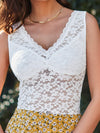 Frenchy Scallop Trim Lace Tank Top