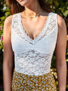 Frenchy Scallop Trim Lace Tank Top