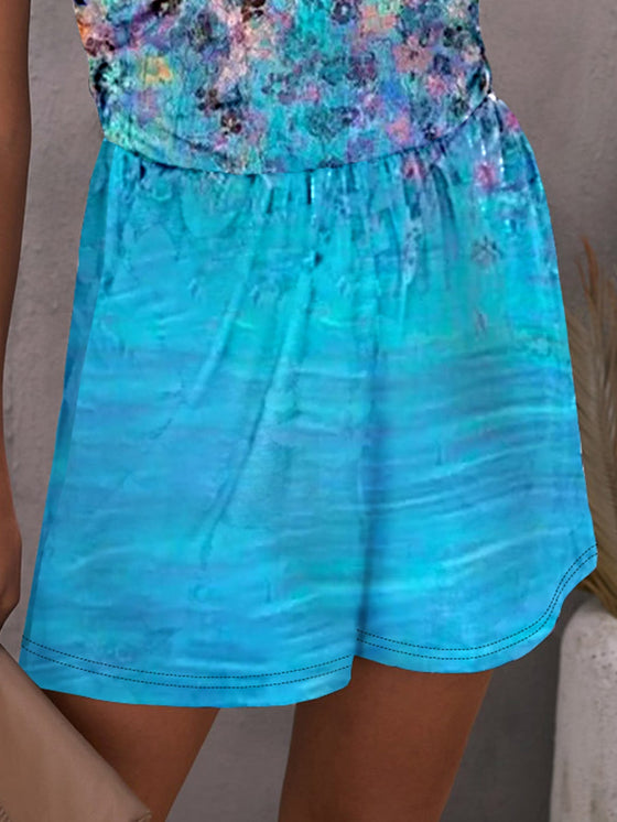 Floral Print Hidden Pocket Tube Romper