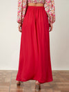 High Waist Wrap Hem Belted Skirt