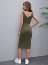 Rib knit Solid Tank Dress