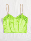 Chain Detail Silky Bustier Cami Crop Top