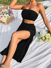 Cut Out Split Thigh Tube Dress