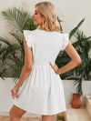 VCAY Floral Embroidered Butterfly Sleeve Dress