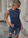 Cut Out Twist Hem Tank Top
