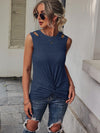 Cut Out Twist Hem Tank Top