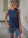 Cut Out Twist Hem Tank Top