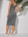 Rib knit Solid Tank Dress