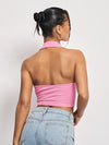 Open Back Crop Halter Top
