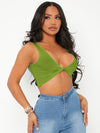 SXY Twist Front Crop Tank Top