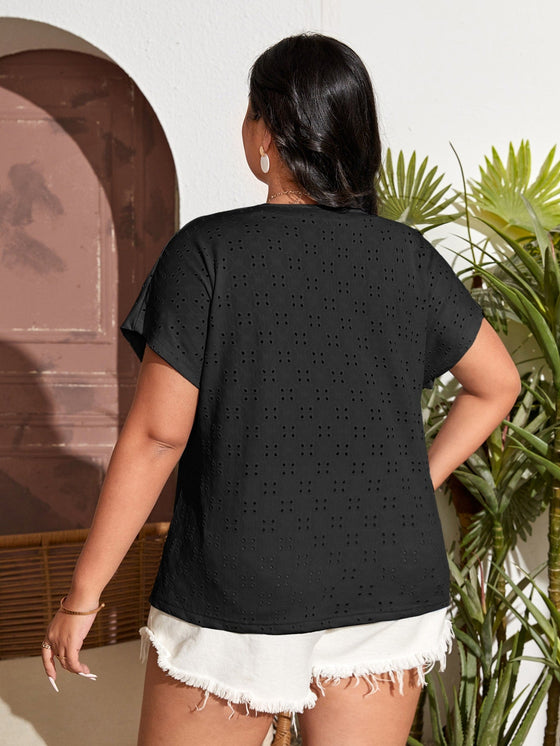 Plus Button Front Schiffy Blouse