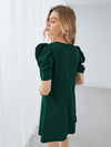 Clasi Puff Sleeve Solid Dress